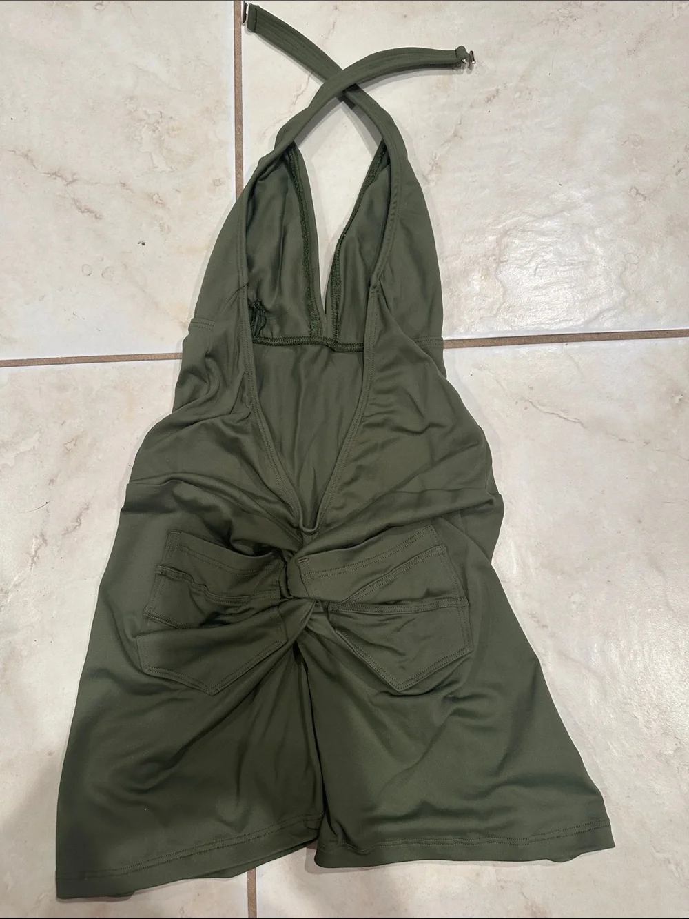 Olive Green Halter One-Piece